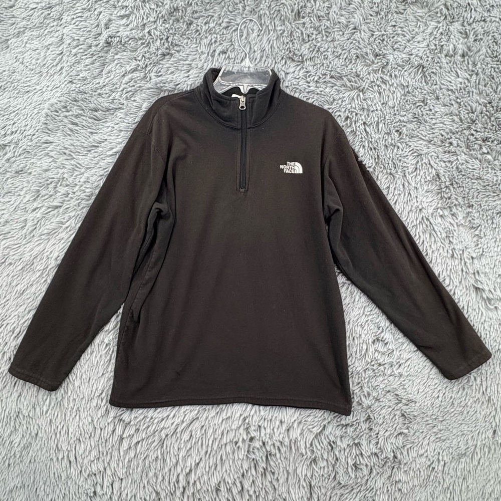 The North Face Pullover Boys XL TKA 100 Glacier Quarterzip Black Fleece Logo